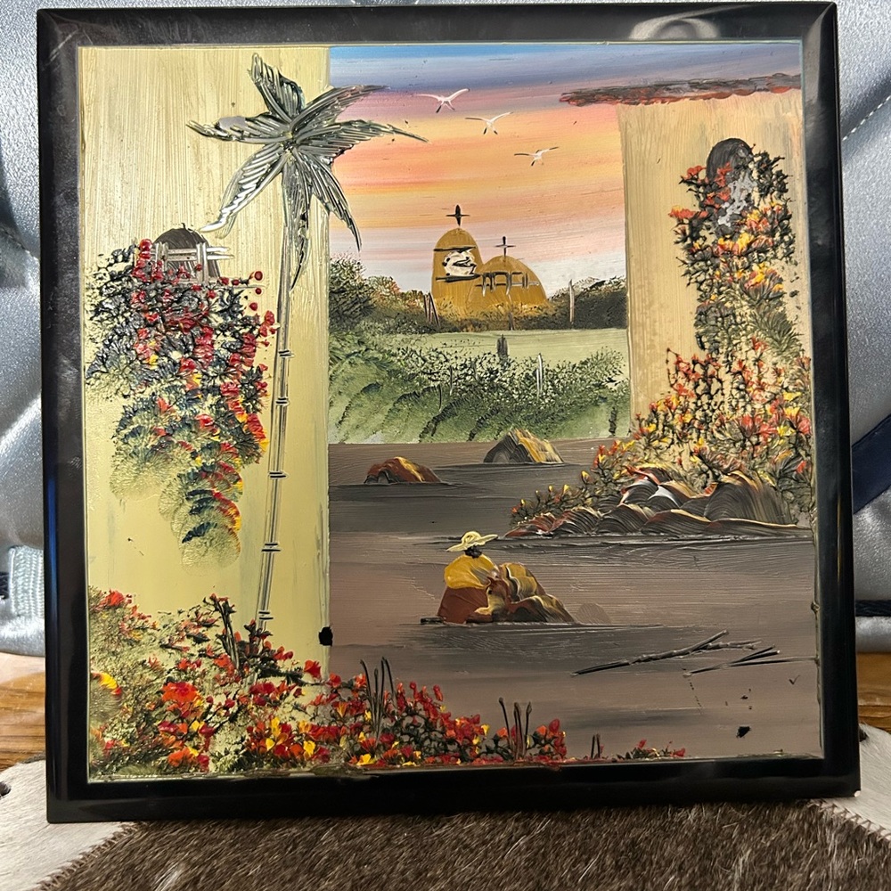 Mexican Tile, Hand Painted, Mazatlan Mexico, 1/02, 8”x8”